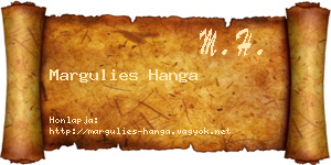 Margulies Hanga névjegykártya